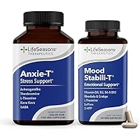 Anxie-T with Mood Stabili-T - Supports Mood & Mental Focus - Feel Calm and Relaxed - Eases Tension & Nervousness - Ashwagandha, Kava Kava, GABA & L-Theanine - 180 Capsules