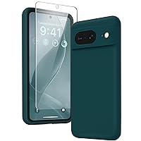 GONEZ for Google Pixel 8 Case, Liquid Silicone Case with 2X Screen Protectors, Full Body Protective Cover, Shockproof, Slim Phone Case, Anti-Scratch Soft Microfiber Lining 6.2