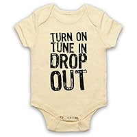 Unisex-Babys' Timothy Leary Turn On Tune in Drop Out Baby Grow