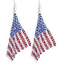 Independence Day Earrings American Flag Earrings 4th of July Earrings Sandal Faux Leather Patriotic Earrings for Women Holiday Jewelry