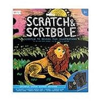 OOLY Scratch & Scribble Art Set Scratch Kit - Colorful Safari