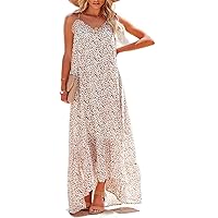 Womens Summer Dress Boho Holiday Spaghetti Strap Dress Long Maxi Dress
