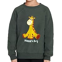 Mama's Boy Toddler Raglan Sweatshirt - Giraffe Sponge Fleece Sweatshirt - Print Kids' Sweatshirt