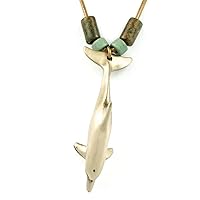 Dolphin Necklace for Men and Women- Bronze Dolphin Pendant, Boho Dolphin Necklace, Dolphin Charm Bronze Dolphin Jewelry for Women, Boho Jewelry for Women, Beachy Necklaces for Women