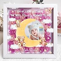 Personalized The Best Mommy Belong to Flower Shadow Box, Gifts for First Mom, for Mom, Custom Shaped Frame Dried Flower Picture Frame, Shadow Box for Baby Keepsake