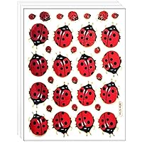 Stickers Glitter Pack 10 Sheets Cute Red Ladybug Insect Art 3D Cartoon Ladybugs Stickers Craft for Kids Birthday Party Game Activities Decorations DIY Bag Scrap Book Album Card Diary