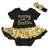 Petitebella Mommy is My Bestie Baby Dress Nb-18m
