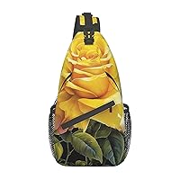 Yellow Rose Cross Chest Bag Crossbody Backpack for Women Men Sling Bag Travel Hiking Daypack
