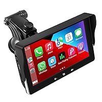 Portable Apple Carplay Wireless Android Auto,Stereo Car Radio with Backup Camera 7Inch Touchscreen Multimedia Player,Support Bluetooth Handsfree,Mirror Link/TF/USB/AUX