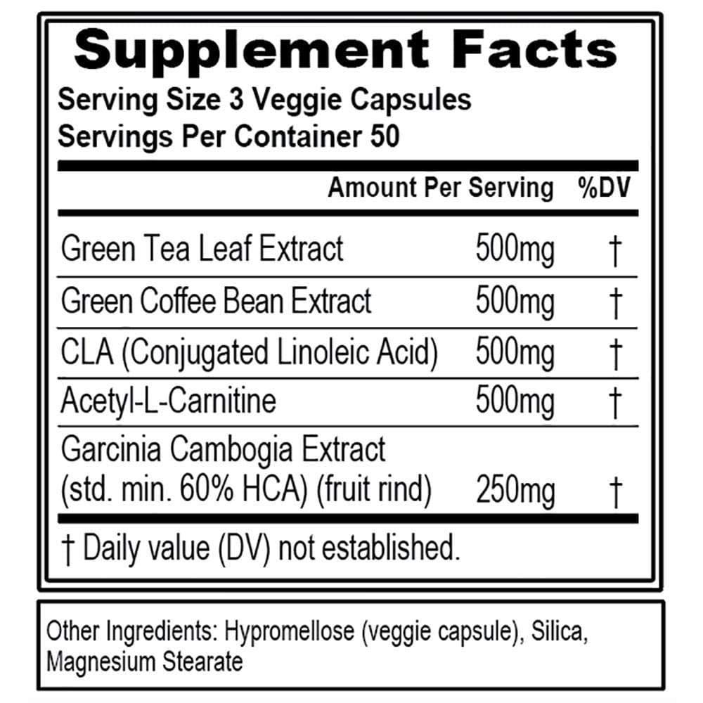 EVL Weight Loss Support Pills - Premium Multipurpose Appetite Metabolism and Fat Loss Support for Men and Women - LeanMode with Green Coffee Bean Extract CLA and Garcinia Cambogia - 50 Servings