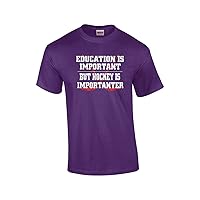 Hockey is Important But Education is Importanter T-Shirt Sports Athletics Humor Funny Humorous Ice Skating Puck Rink