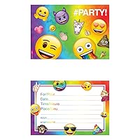 Unique Rainbow Fun Emoji Invitations (8 Count) - Premium, Colorful & Expressive Party Invites for Kids and Teens