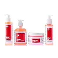 Complete Regimen Hair Care Set for Damaged and Mistreated Hair - Deep Cleansing, Nourishing, Restoring, and Protecting - Shampoo, Mask, Leave-In, and Fortifying Protein Gel