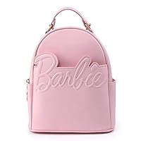 Loungefly Pink Doll Logo Rose Gold Chain strap Convertible Mini Backpack