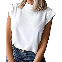 Womens Cap Sleeve Tank Tops Trendy 2024 Summer Tops Cute Print Loose Short Sleeve Shirts Basic Tee Tops