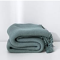 Super Soft Warm Knitted Throw Blanket, Cozy Lightweight Home Bed Blanket for Young Girls/Boys, for Parents/Elderly/Partners in Winter Green 150 210cm