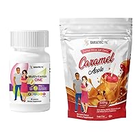 BariatricPal 30-Day Bariatric Vitamin Bundle (Multivitamin ONE 1 per Day! Capsule with 18mg Iron and Calcium Citrate Soft Chews 500mg with Probiotics - Caramel Apple)