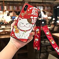 Phone Case for Samsung S10e 8 9 10 20 21 22 Ultra Plus Note8 9 10 Plus Capa Soft Back Lucky Covers 3D Emboss Phone Cases Lanyard,11,s20 Plus