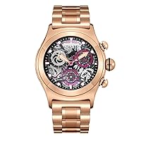 REEF TIGER Sport Watch for Men Skeleton Automatic Watch Luminous Rose Gold Bracelet Watches RGA792
