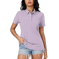 Short Sleeve Shirts for Women Polo Shirts Golf Sport V Neck Tops Solid Color Classic Loose Fit Cycling Blouse