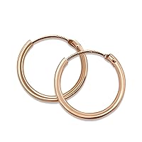Mary & Jules Hoop Earrings Rose Gold Made of 925 Sterling Silver, Fine Earrings Rose Gold Hoop Earrings Women Made of Recycled Silver, Gold-Plated