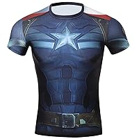 Men's Compression Sports Fitness Shirt Superhero T-Shirt Running Short Sleeve