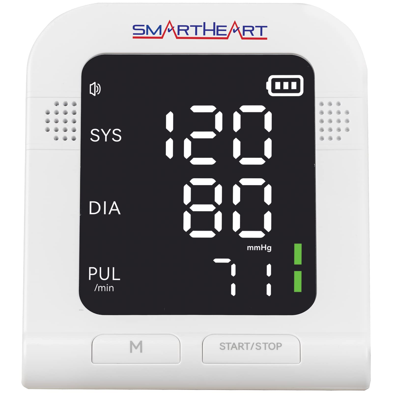 SmartHeart Blood Pressure Monitor | Wide-Range Upper Arm Cuff | Talking English Spanish Audible Instructions and Results | 199-Reading Memory