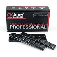 CKAuto 1/2oz, 0.5oz, Black, Adhesive Stick on Wheel Weights, 63oz/Box, US Quality, (126pcs)