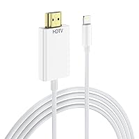 Mixfly [Apple MFi Certified] Lightning to HDMI Adapter Digital AV, for iPad iPhone to HDMI Adapter 1080P with iPad, Sync Screen Connector Directly Connect on HDTV/Monitor/Projector - (1.5 m)