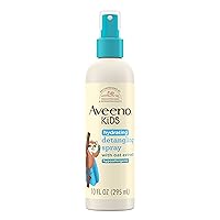 Aveeno Kids Hydrating Detangling Spray with Oat Extract, Quickly & Gently Detangles Kids' Hair, Tear-Free & Suitable for Skin & Scalp, Light Fragrance, Hypoallergenic, 10 fl. Oz