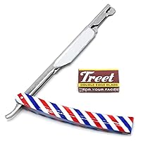 DDP Professional Barber Hair Shaving Razor Straight Knife With Free 10 Blade BTS-192 Flag Colors