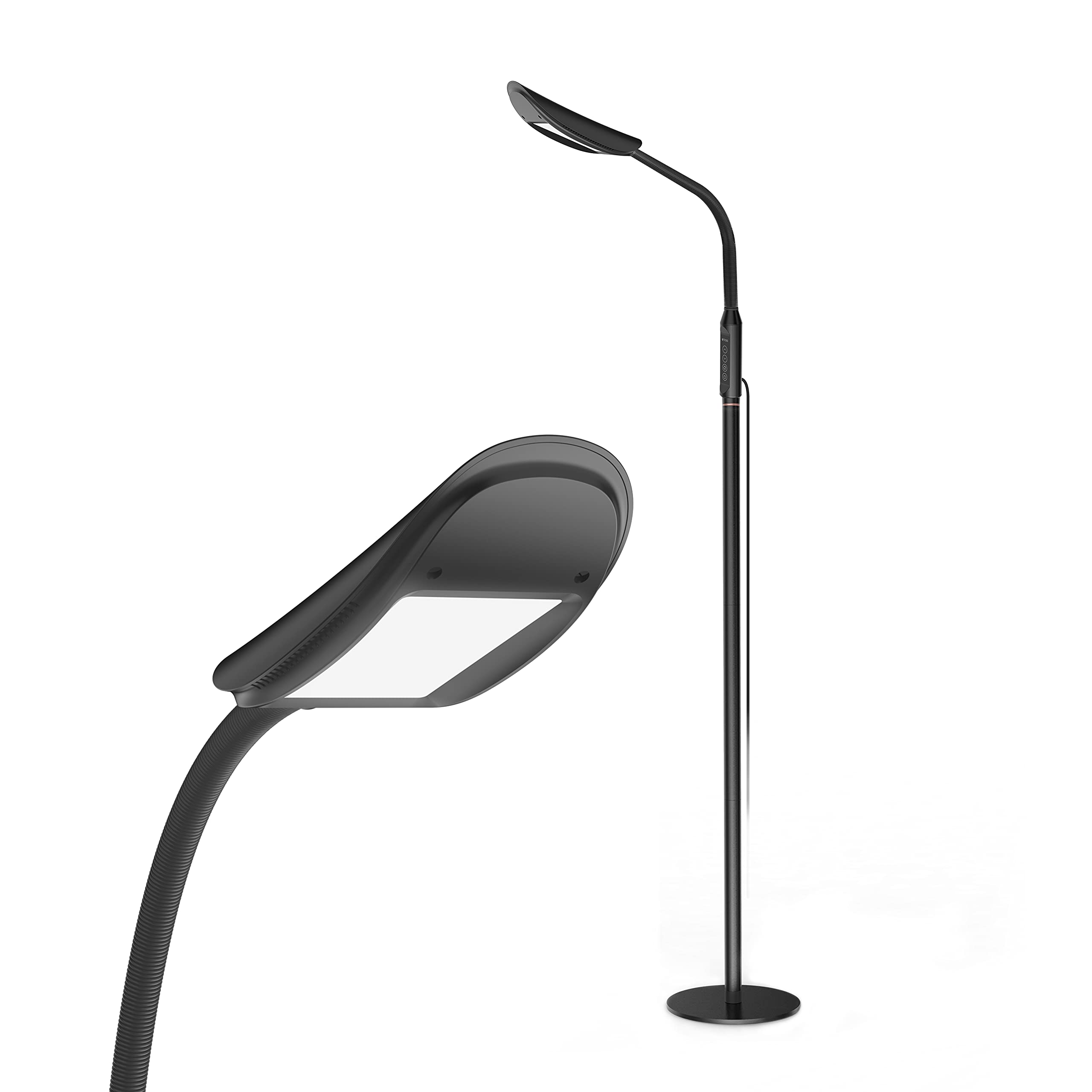 TROND LED Gooseneck Floor Lamp(5 Color Temperatures, 5-Level Dimmable, 30-Minute Timer) for Reading, Office, Crafts, Knitting, Sewing or Makeup