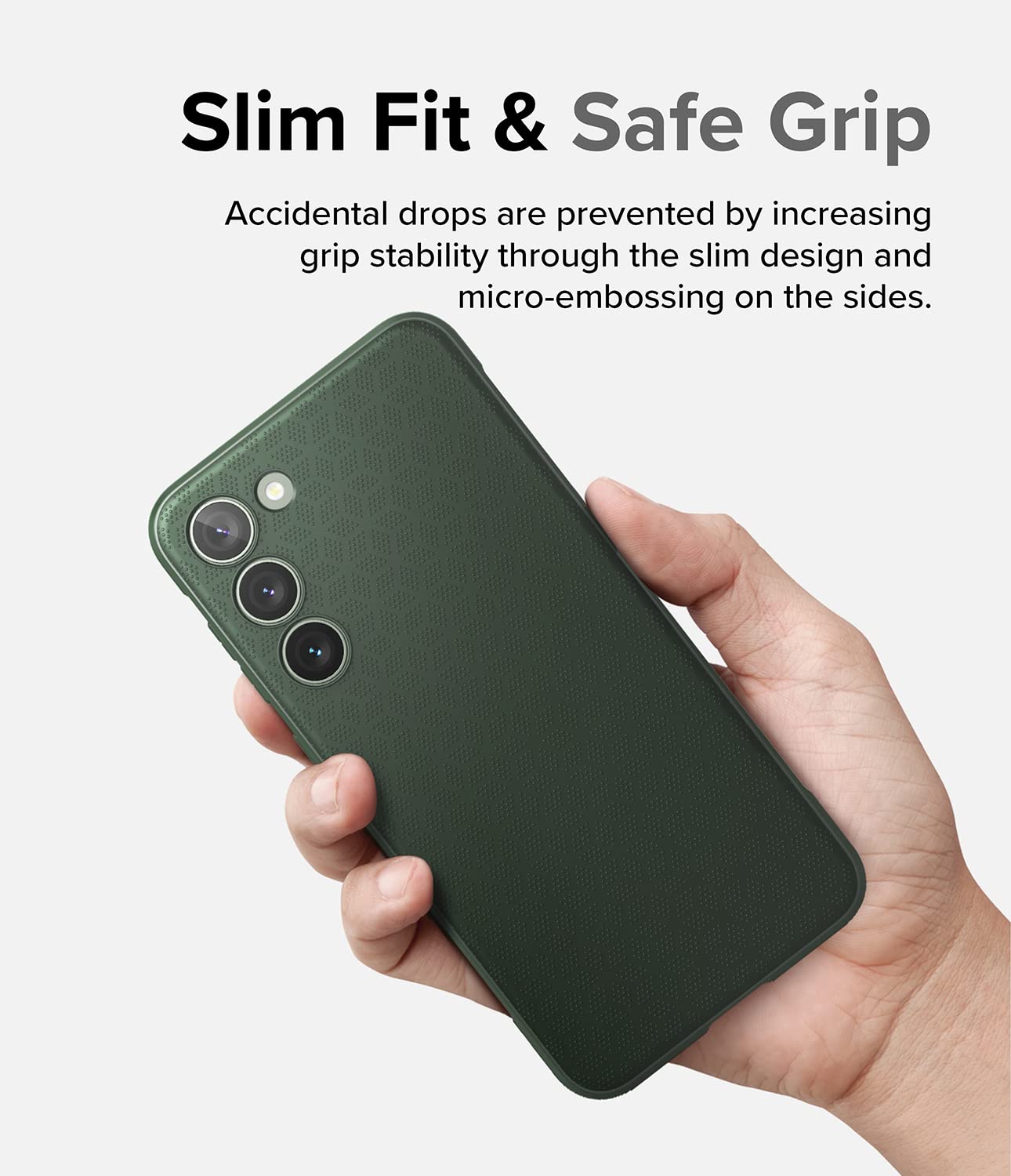 Ringke Onyx [Feels Good in The Hand] Compatible with Samsung Galaxy S23 Plus Case 5G, Anti-Fingerprint Technology Non-Slip Enhanced Grip Smudge Proof Cover Designed for S23 Plus Case - Dark Green