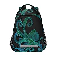 ALAZA Blue Watercolor Octopus Backpacks Travel Laptop Daypack School Book Bag for Men Women Teens Kids