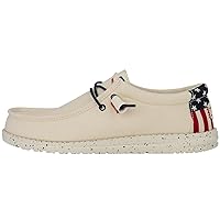Hey Dude Men's Wally Americana Off White Size 11 | Men's Shoes | Men Slip-on Loafers | Comfortable & Light-Weight