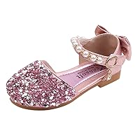 Girls's Slippers Princess Low Shoes Dance Rhinestone Sandals Pumps Kids Little Heels Glitter Dress Girls Sandal Size 10