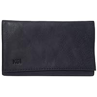 Black Leather Surgical Rubber Lined Tri-Fold Rollup Double Pocket Pipe Product Pouch