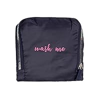Miamica Soft Travel Laundry Bag with Zipper and Drawstring, Navy & Fuchsia, 21” x 22” – Keep Your Dirty Clothes Separate and Your Suitcase Organized – Expandable, Durable, and Foldable Laundry Bag