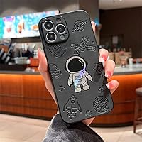Astronaut Phone Case for iPhone 14 13 12 11 Pro XS Max 8 7 Plus XR X Shockproof Back Cove,Black,for iPhone 12
