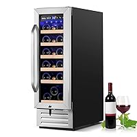 12 Inch Wine Cooler Refrigerator,Mini Wine Fridge 18 Bottle Capacity,Built-in or Freestanding Professional Wine Chiller with Quiet and Stable Temperature Control Systems.