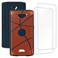 Crosscall Core-X3(5 Inch) Design Case with 2 Pack Tempered Glass Screen Protector,for Crosscall Action X3 Slim Soft Silica Gel TPU Protective Cover. Basketball