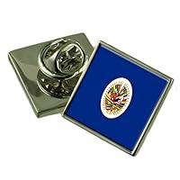 OAS (International Organization) Flag Lapel Pin Badge Solid Silver 925