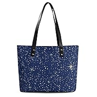 Womens Handbag Starry Night Stars Pattern Leather Tote Bag Top Handle Satchel Bags For Lady