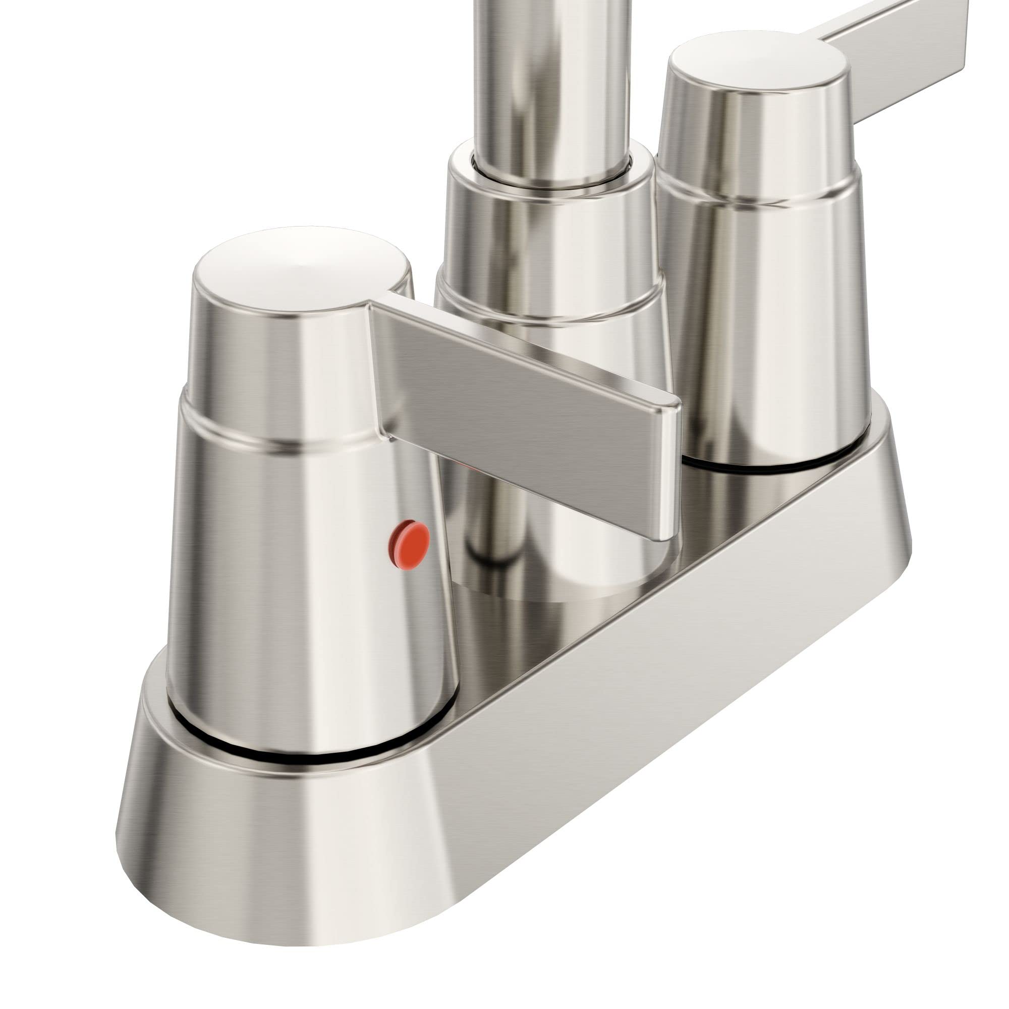 Bathroom Sink Faucet 3 Hole, Faucet for Bathroom Sink High Arc, Brushed Nickel Bathroom Faucet, 2-Handle Centerset Bathroom Faucet with Pop-up Drain and Water Supply Lines, 1.2 GPM