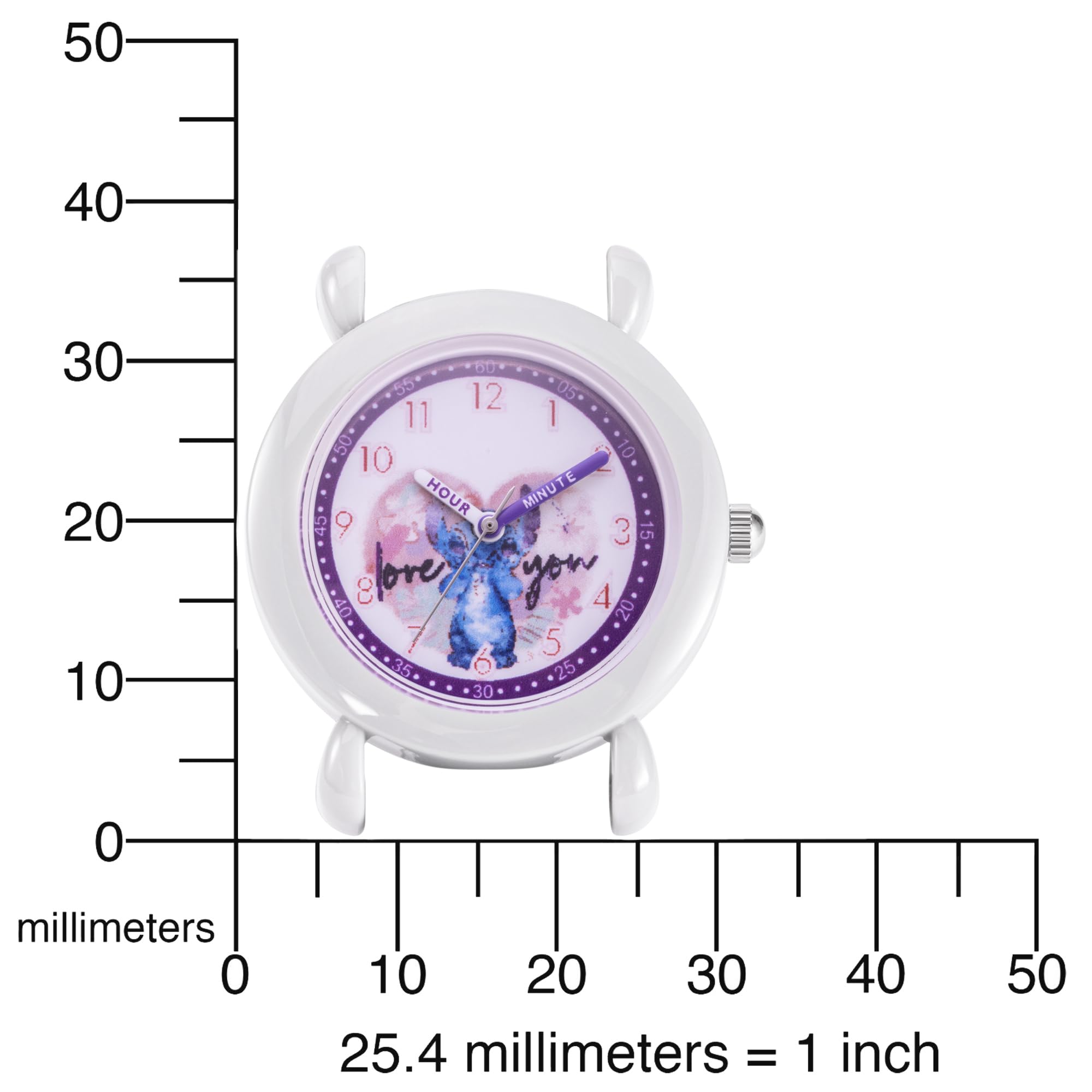 Disney Valentine’s Kids' Plastic Time Teacher Analog Quartz Silicone Strap Watch
