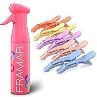 Pink Premium Hair Spray Bottle Continuous Mist Pastel Alligator Hair Clips