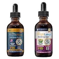 MunoMax & Bright Lungs - Advanced Immune & Lung Support Supplement - Liquid Delivery for Better Absorption - Elderberry, Lobelia, Echinacea, Turmeric, & More!