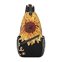 Durable Adjustable Outdoor Hiking Smile Face Sunflower Print Cross Chest Bag Diagonally Single Shoulder Backpack