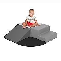 Factory Direct Partners SoftScape Toddler Playtime Corner Climber, Indoor Active Play Structure for Toddlers and Kids, Safe Soft Foam for Crawling and Sliding (4-Piece) - Gray/Light Gray, 11619-GYLG