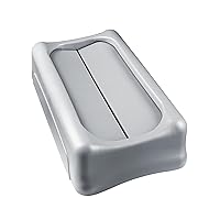 Rubbermaid Commercial Products Plastic Slim JimTrash Can Swing Lid, 23 gallons, Gray